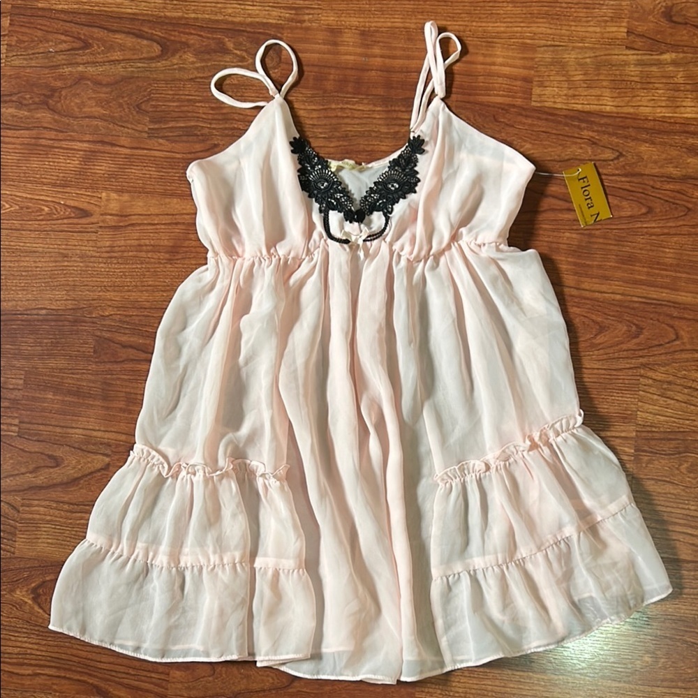 Light Pink Sleepwear Mini Dress